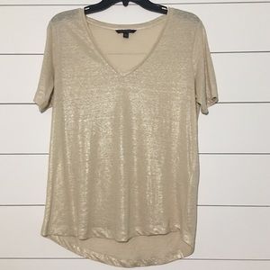 Banana republic shiny cream shirt